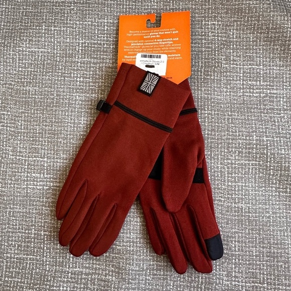 Britt’s Knits Women’s Chestnut/rust thermal Tech gloves 4 way stretch size s/m - Picture 3 of 8